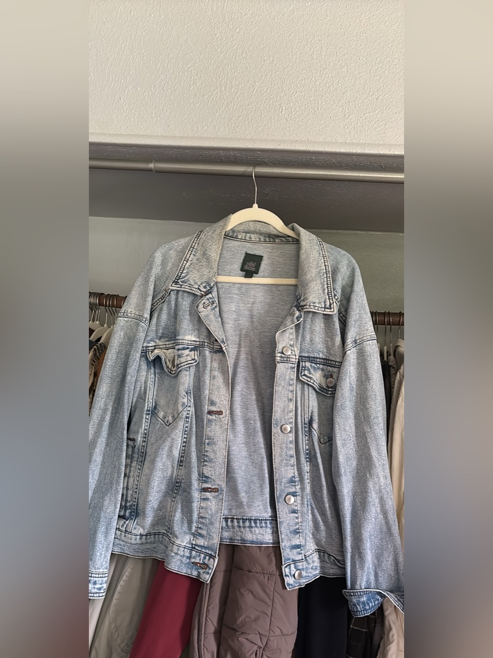 Light Wash Denim Jacket - Women's Oversized Jean Coat
